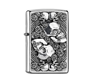 Zippo Skull & Roses