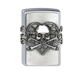 Zippo Skull with Heart