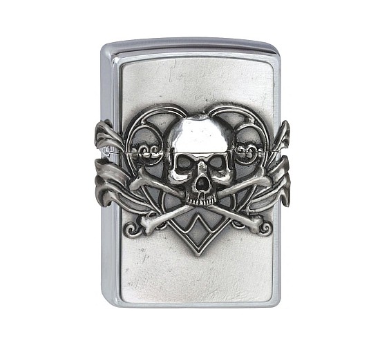 Zippo skull with heart
