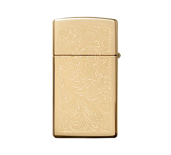 Zippo slim brass venetian design