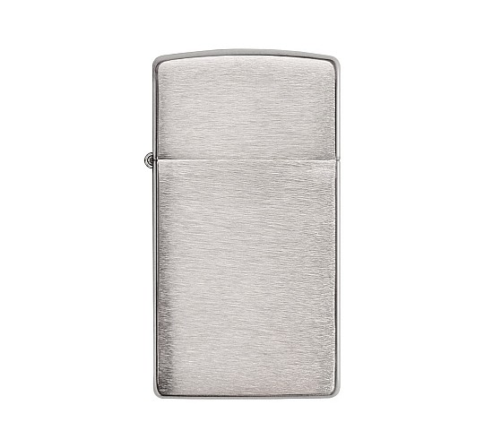Slim case zippo met geborsteld chrome afwerking