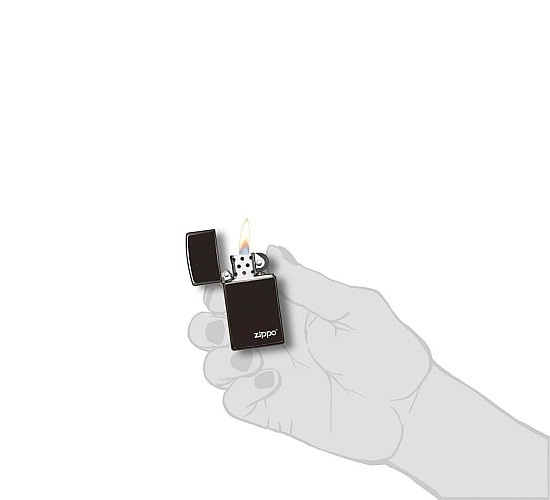 Zippo slim high polish black logo
