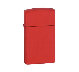 Zippo Red matte slim basismodel met diepe matte rode afwerking zonder motief