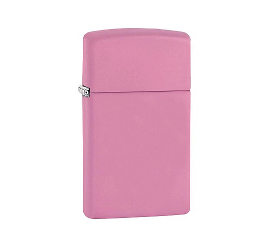 Zippo roze matte aansteker in slim basismodel met zachte matte afwerking
