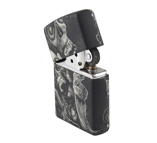 Zwarte softouch zippo met zombie design