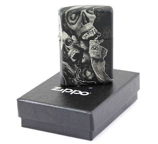 Rubber zippo aansteker met unieke zombie afbeelding