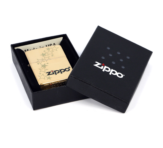 Zippo stars high polish brass in doosje