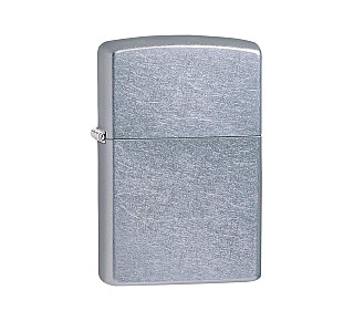 Zippo Street chrome aansteker met mat geborstelde en verweerde Street Chrome afwerking, regular model