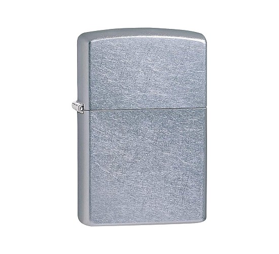 Zippo Street chrome aansteker met mat geborstelde en verweerde Street Chrome afwerking, regular model