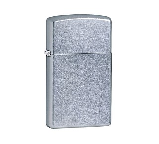 Zippo Street chrome slim aansteker met licht geborstelde chrome afwerking en slank design