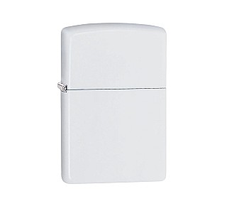 Zippo White matte aansteker in volledig witte kleur met matte afwerking als basisdesign