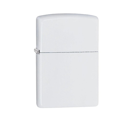 Zippo White matte aansteker in volledig witte kleur met matte afwerking als basisdesign