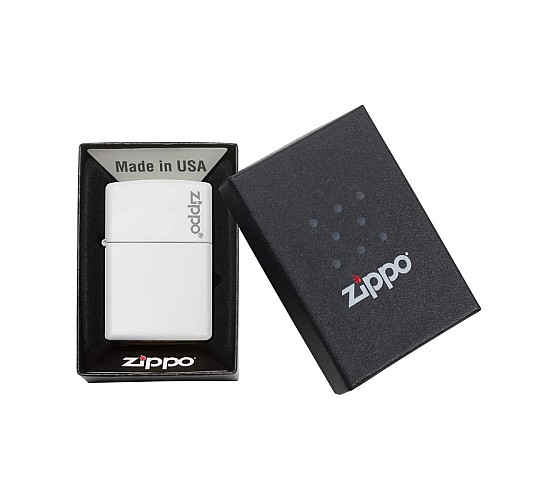 Zippo white matte with logo
