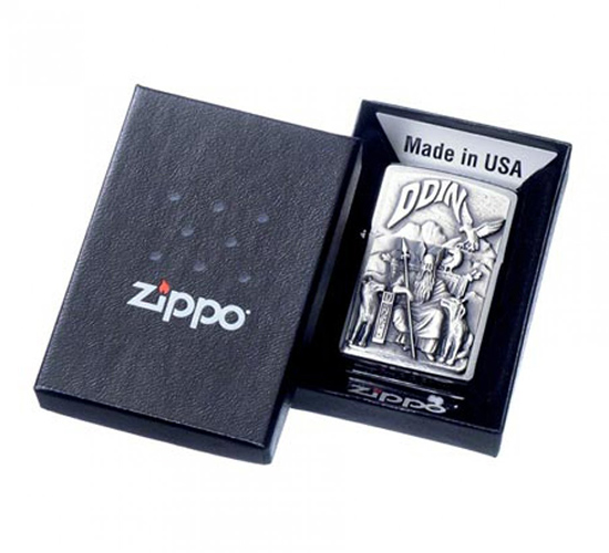 Origineel doosje met zippo viking god Odin