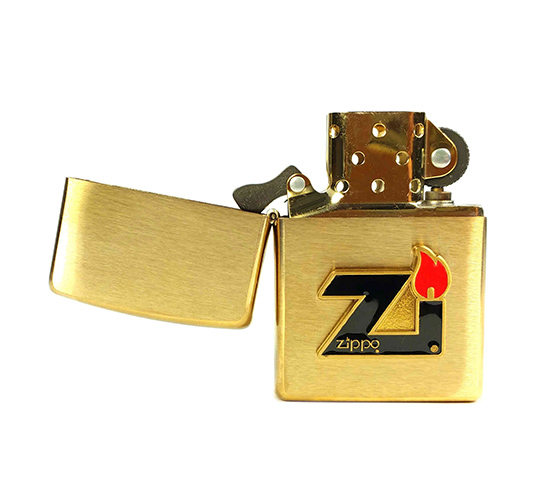 Geborsteld bronze aansteker met Zippo logo