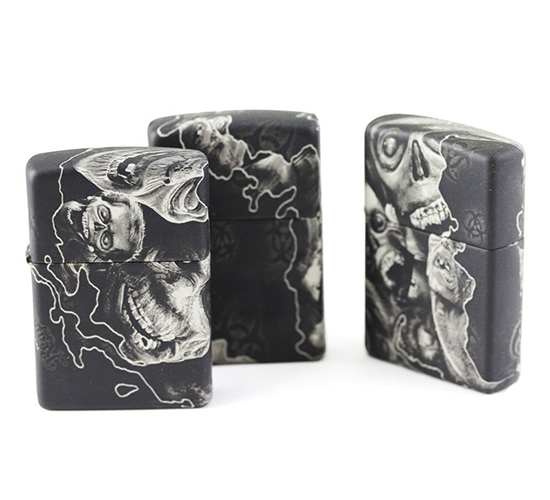 Soft touch zippo's met elk een uniek zombie design