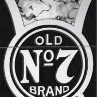 Zwart met witte benzineaansteker met Old no7 brand print